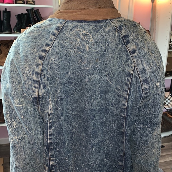 VINTAGE HaVoc long oversized denim/leather coat - Picture 5 of 12